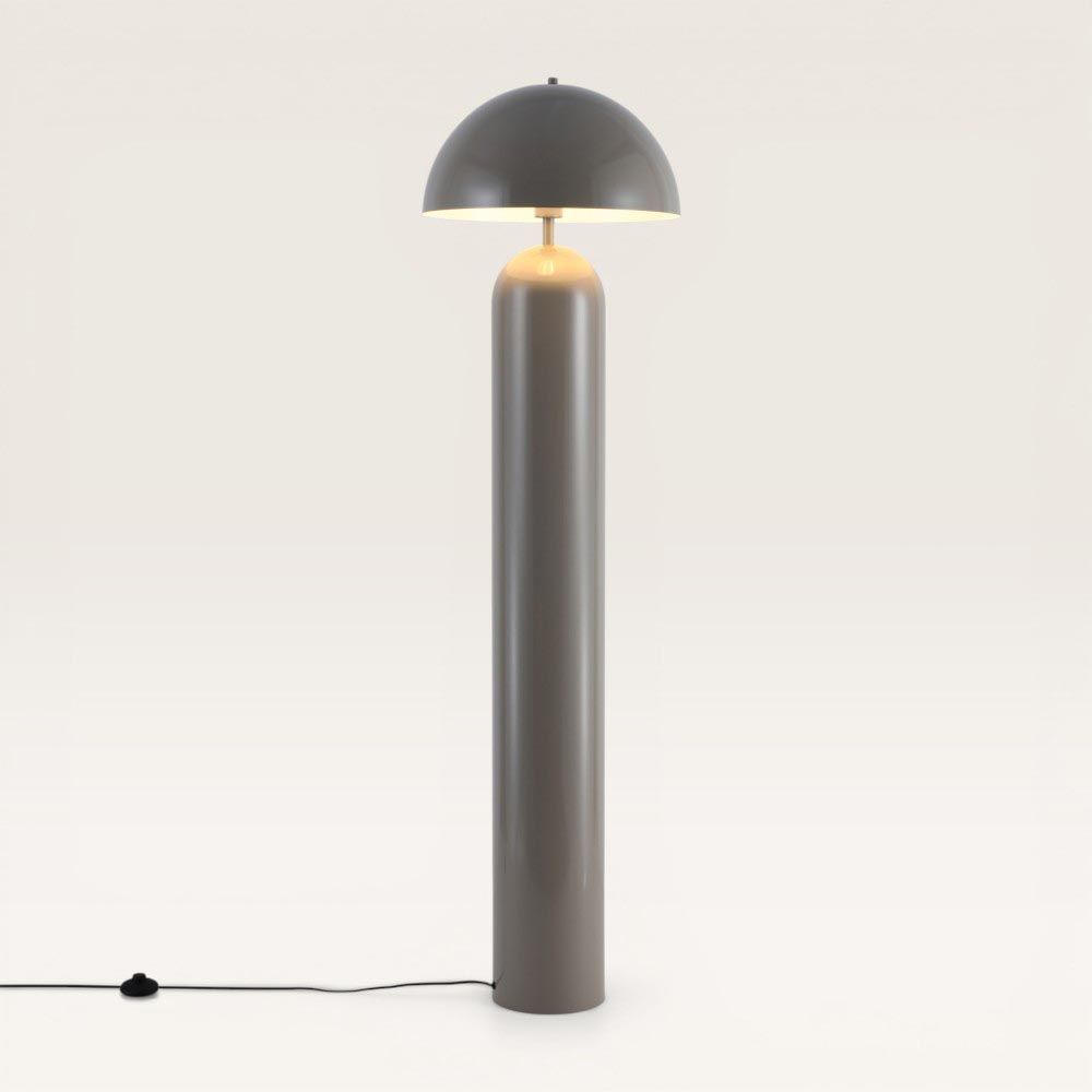 Asteri - Design Retro staande lamp Taupe Metaal 150 cm - Woonkamer lamp - E27 fitting - Met voetschakelaar | LUSENZ