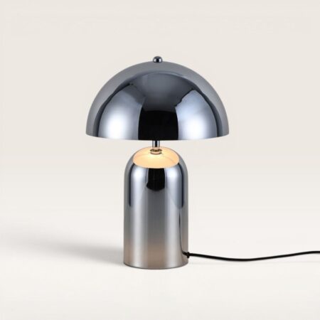 Asteri - Mushroom lamp 40 cm - E14 fitting - Retro design - Dressoir lamp - Chroom metaal - Met aan/uit-schakelaar | LUSENZ