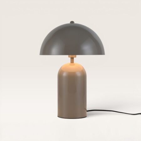 Asteri - Mushroom lamp 40 cm - E14 fitting - Retro design - Dressoir lamp - Taupe Metaal - Met aan/uit-schakelaar | LUSENZ