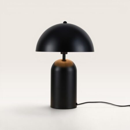 Asteri - Mushroom lamp 40 cm - E14 fitting - Zwart metaal - Retro design - Dressoir lamp - Mat - Met aan/uit-schakelaar | LUSENZ