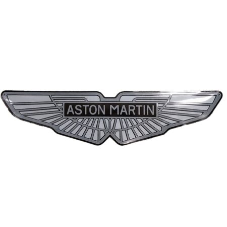 Aston Martin Zwart Logo Emaille Bord - 90 x 23cm | Aston Martin