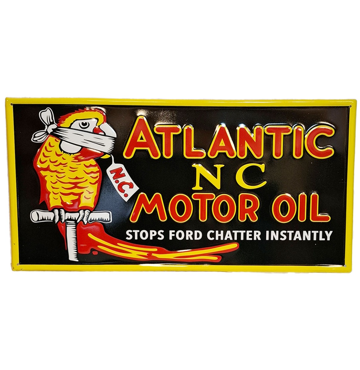 Atlantic Motor Oil Stalen Bord Met Relief - 59 x 29cm | Fiftiesstore
