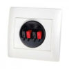 Audio Dynavox LS wandplaat wit rond - klem - 4 voudig |