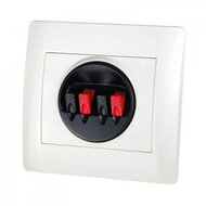 Audio Dynavox LS wandplaat wit rond - klem - 4 voudig |