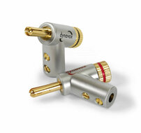 Audio Dynavox banaanstekker set met uitzetbare tip 4 delig haaks | Audio Dynavox