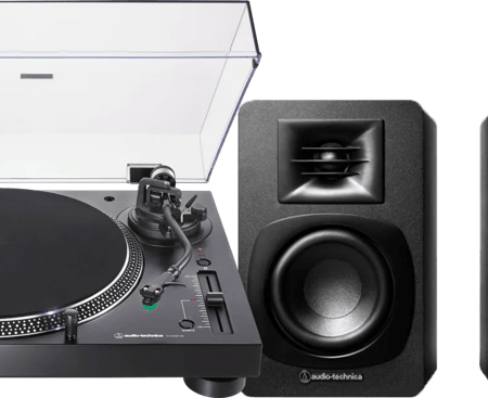 Audio Technica AT-LP120XBT + Audio-Technica ATH-SP3X Zwart
