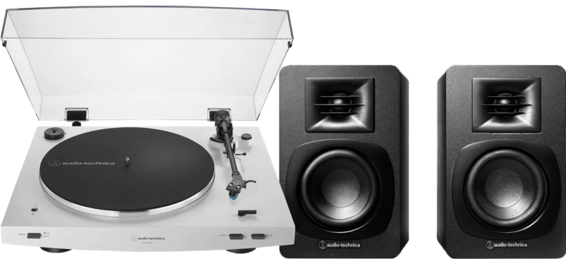 Audio Technica AT-LP3XBT Wit + Audio-Technica ATH-SP3X Zwart