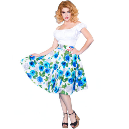 Ava Rose Circle Skirt Blue-L | 35% korting | Heart of Haute