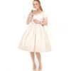 Ava Swingdress in Ivory Stretch Tafetta-M | 50% korting | Pinup Couture