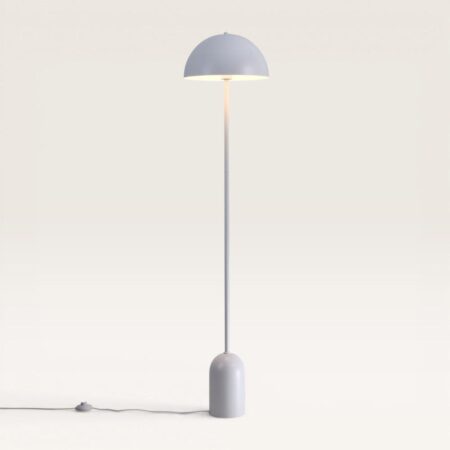 Avela - Staande lamp 150 cm - Wit Metaal - Modern design - Woonkamer lamp - E27 fitting - Met voetschakelaar | LUSENZ
