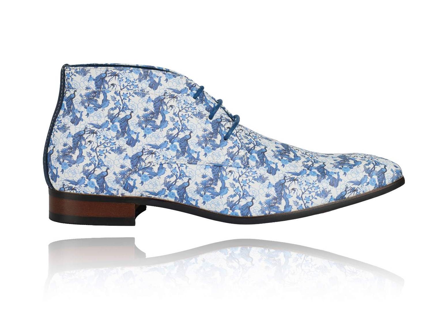 Azure Bird Garden High Lureaux - Handgemaakte Nette Schoenen Voor Heren | Lureaux
