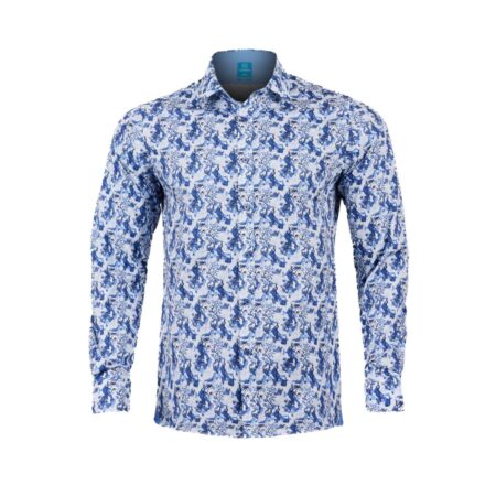 Azure Bird Garden Overhemd XL Lureaux - Handgemaakte Nette Schoenen Voor Heren | Lureaux