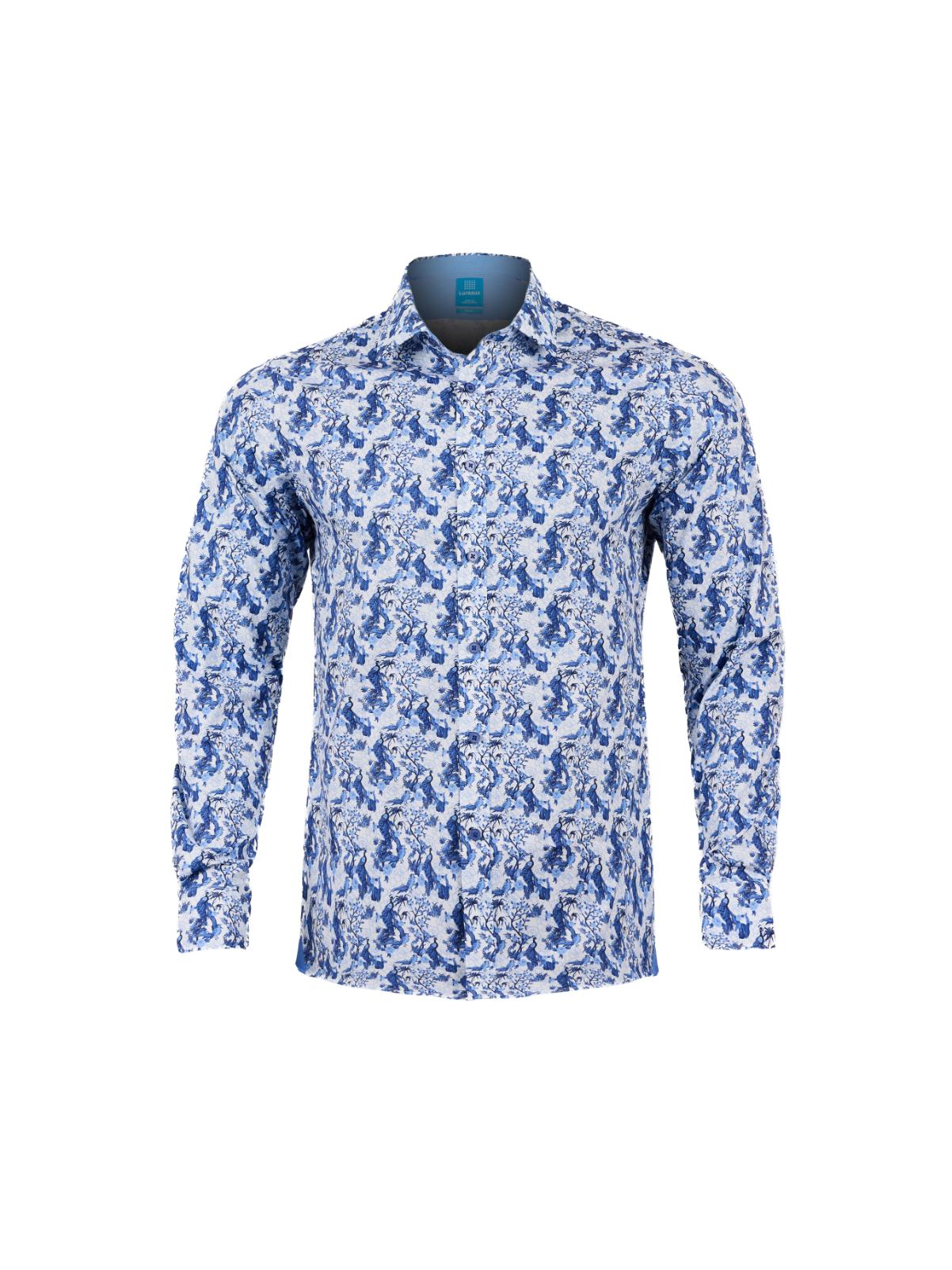Azure Bird Garden Overhemd XL Lureaux - Handgemaakte Nette Schoenen Voor Heren | Lureaux