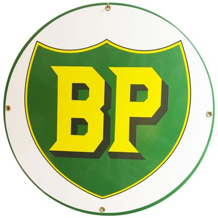 BP Logo 1947 - 1961 Rond Emaille Bord 30 cm | Fiftiesstore