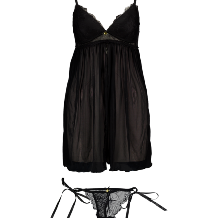 Babydoll met string - Zwart | Zeeman
