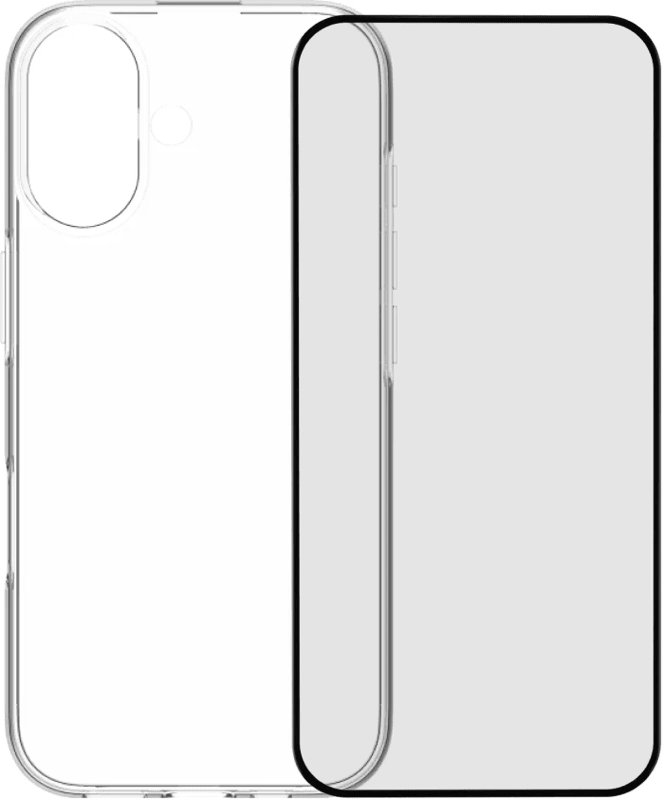 Back Cover iPhone 17 Transparant + BlueBuilt iPhone 17 Screenprotector Glas