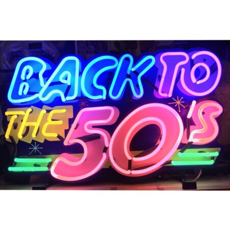Back To The Fifties Neon Met Achterplaat 70 x 42 cm | Real Neon Art