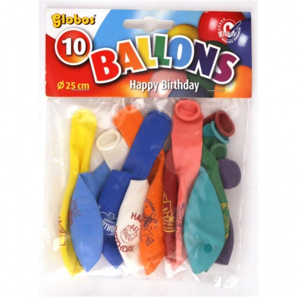 Ballon Happy Birthday 10 Stuks 25 Cm |