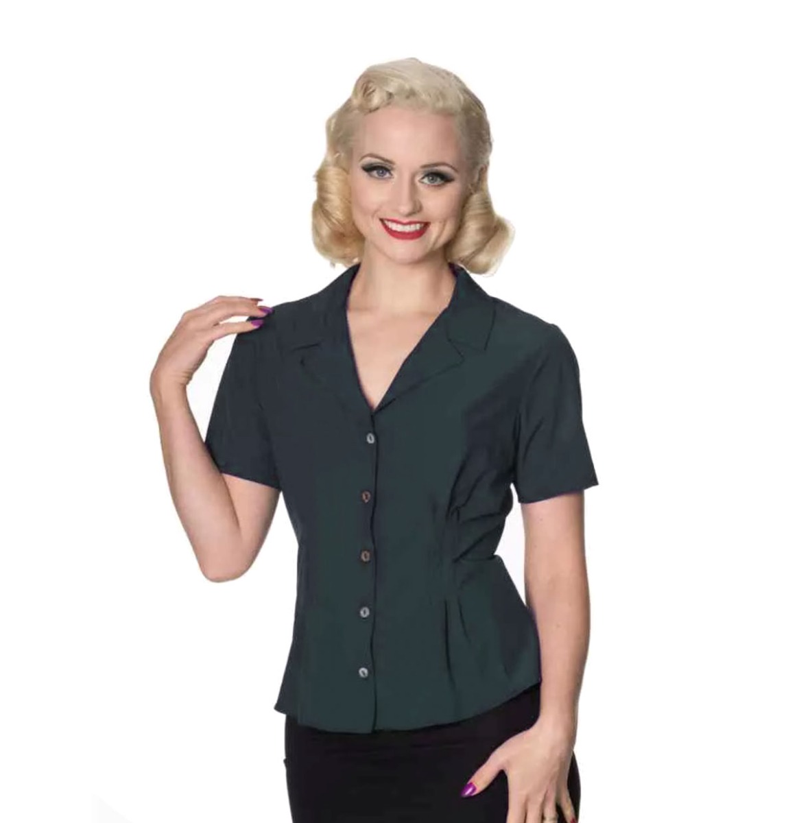 Banned Astrid Blouse Teal-XL | Banned