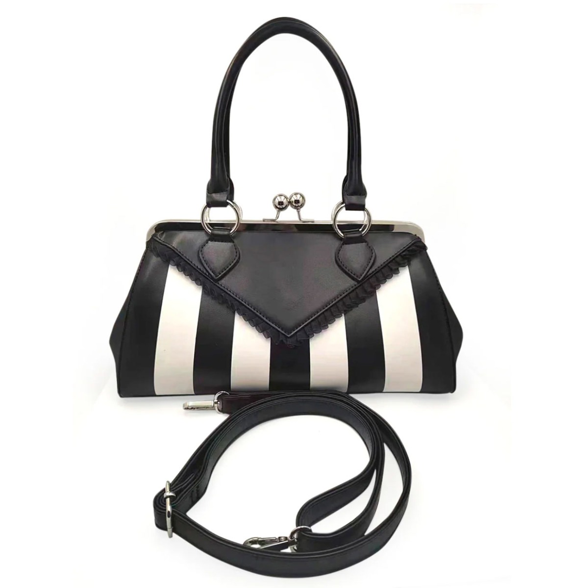 Banned Beautiful Blues Tas Zwart Wit | Fiftiesstore