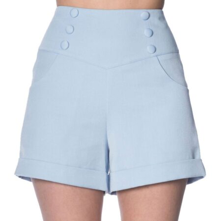 Banned Cute As A Button Short Baby Blue-XL | Banned