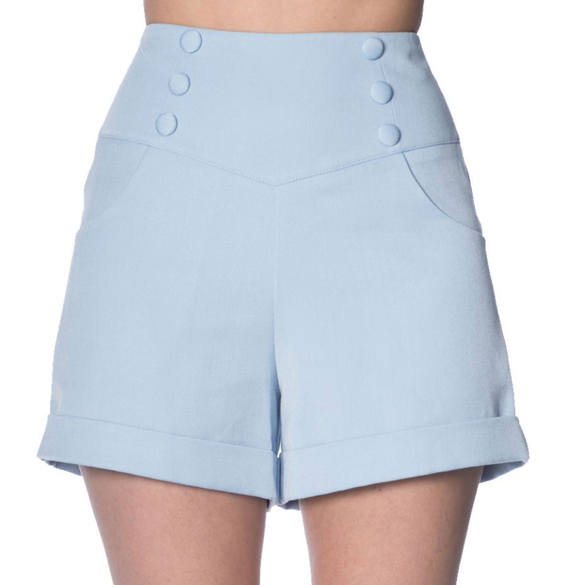 Banned Cute As A Button Short Baby Blue-XL | Banned