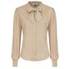 Banned Daphine Blouse Dots Beige Black-XS | Fiftiesstore
