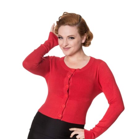 Banned Dolly Cardi Red-M | Fiftiesstore