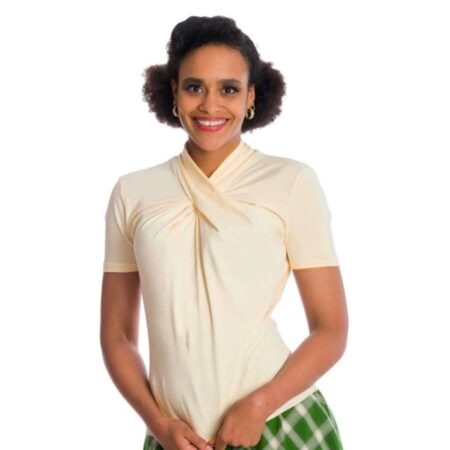Banned Flora Jersey Top Cream-XXL | Banned