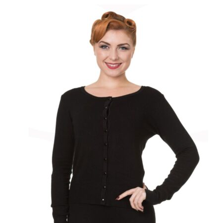 Banned Gina Longsleeve Cardigan Black-XL | 17% korting | Banned
