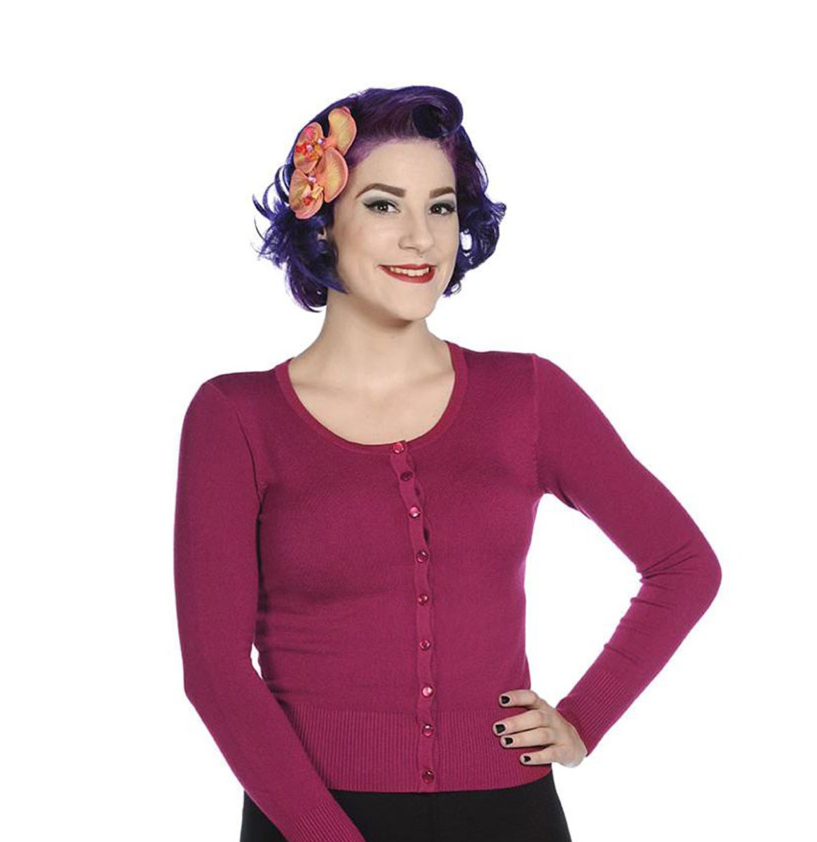 Banned Gina Longsleeve Cardigan Burgundy-XL | Banned