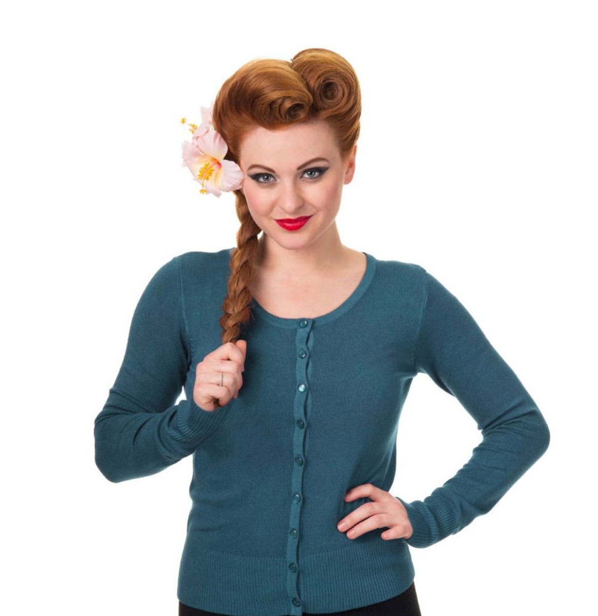 Banned Gina Longsleeve Cardigan Ink Blue-XL | Banned