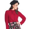 Banned Grace Blouse Burgundy -XXL | Banned