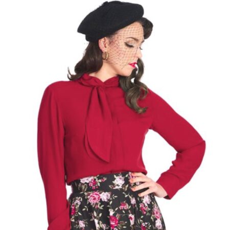 Banned Grace Blouse Burgundy -XXL | Banned