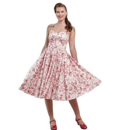 Banned Jeanie Tea Corset Dress Floral Cream-2XL | Banned