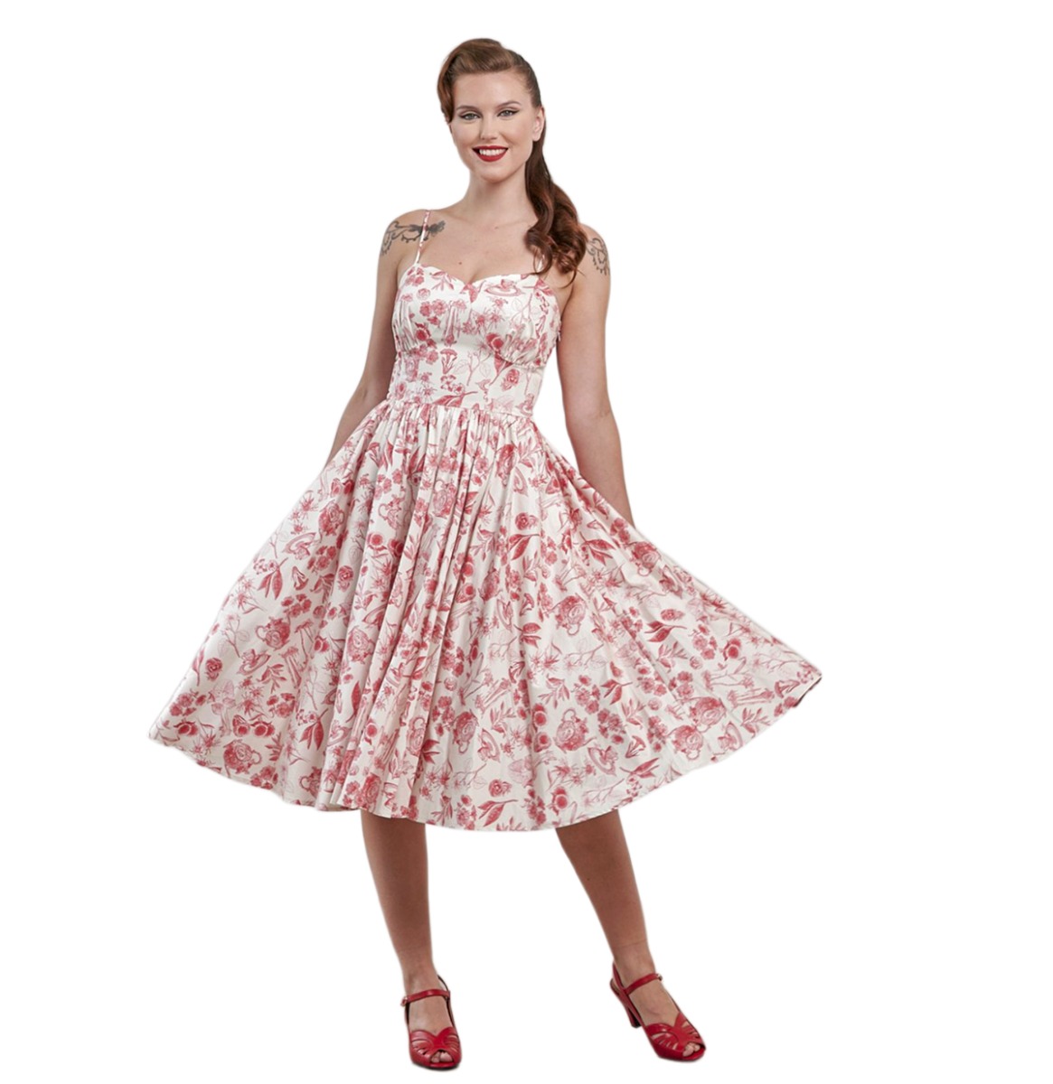 Banned Jeanie Tea Corset Dress Floral Cream-2XL | Banned