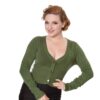 Banned Let's Go Dancing Cardigan Forest Green-S | Banned