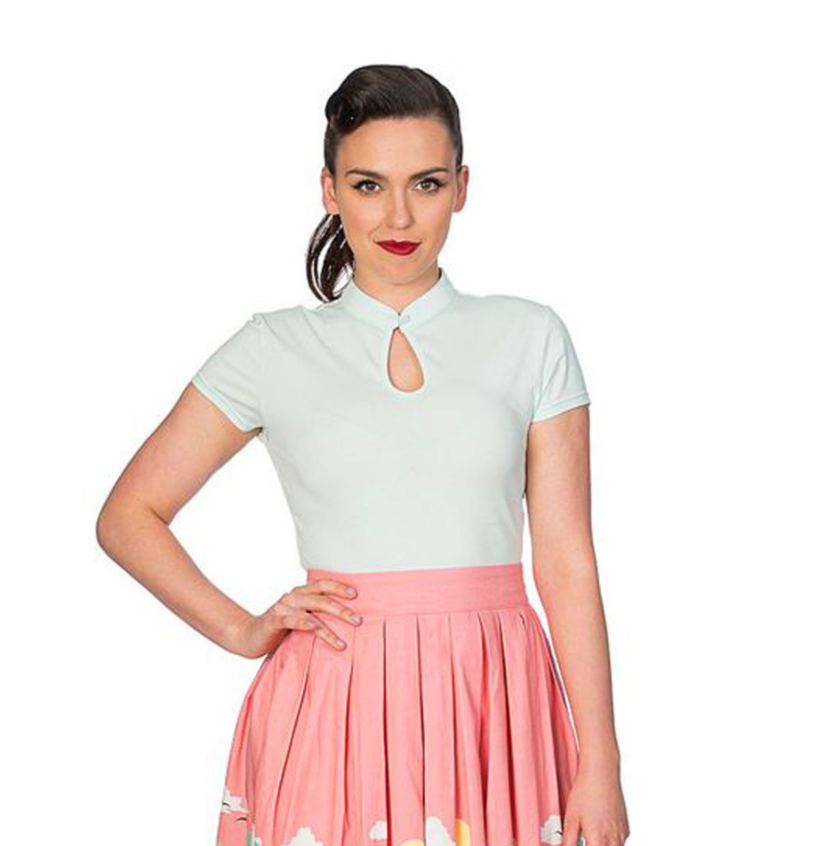 Pre Order Banned Mandarin Collar Top Mint-XL | Banned