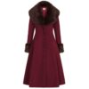 Banned Martha Faux Fur Coat Burgundy-M | 22% korting | Fiftiesstore