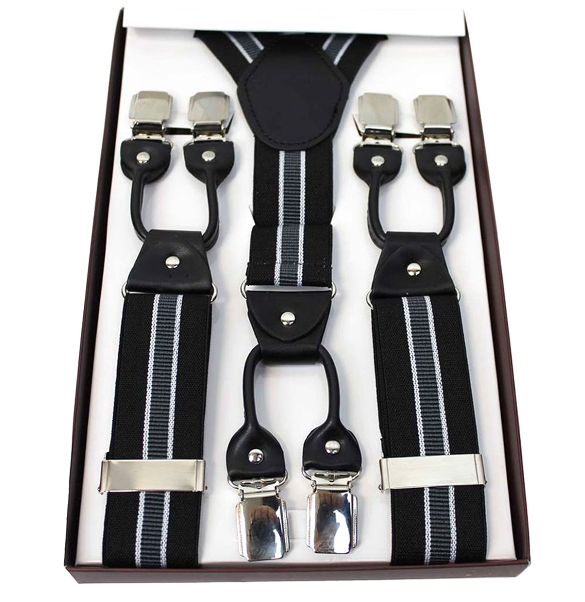 Banned Nicolas Rockabilly Bretels Zwart Grijs | Banned
