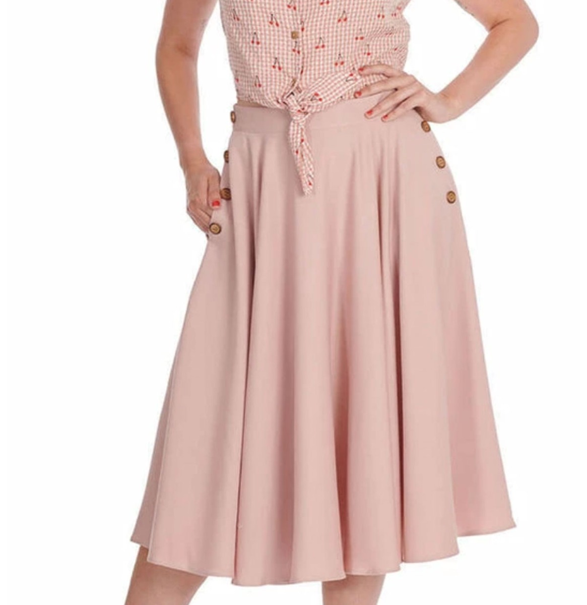 Banned Polly May Swing Skirt Pink -XL | Banned