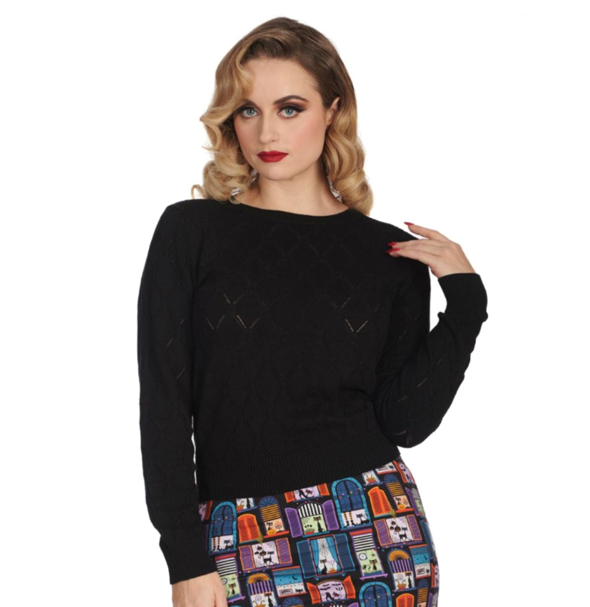 Banned Ruby Jumper Black-XXXL | Fiftiesstore