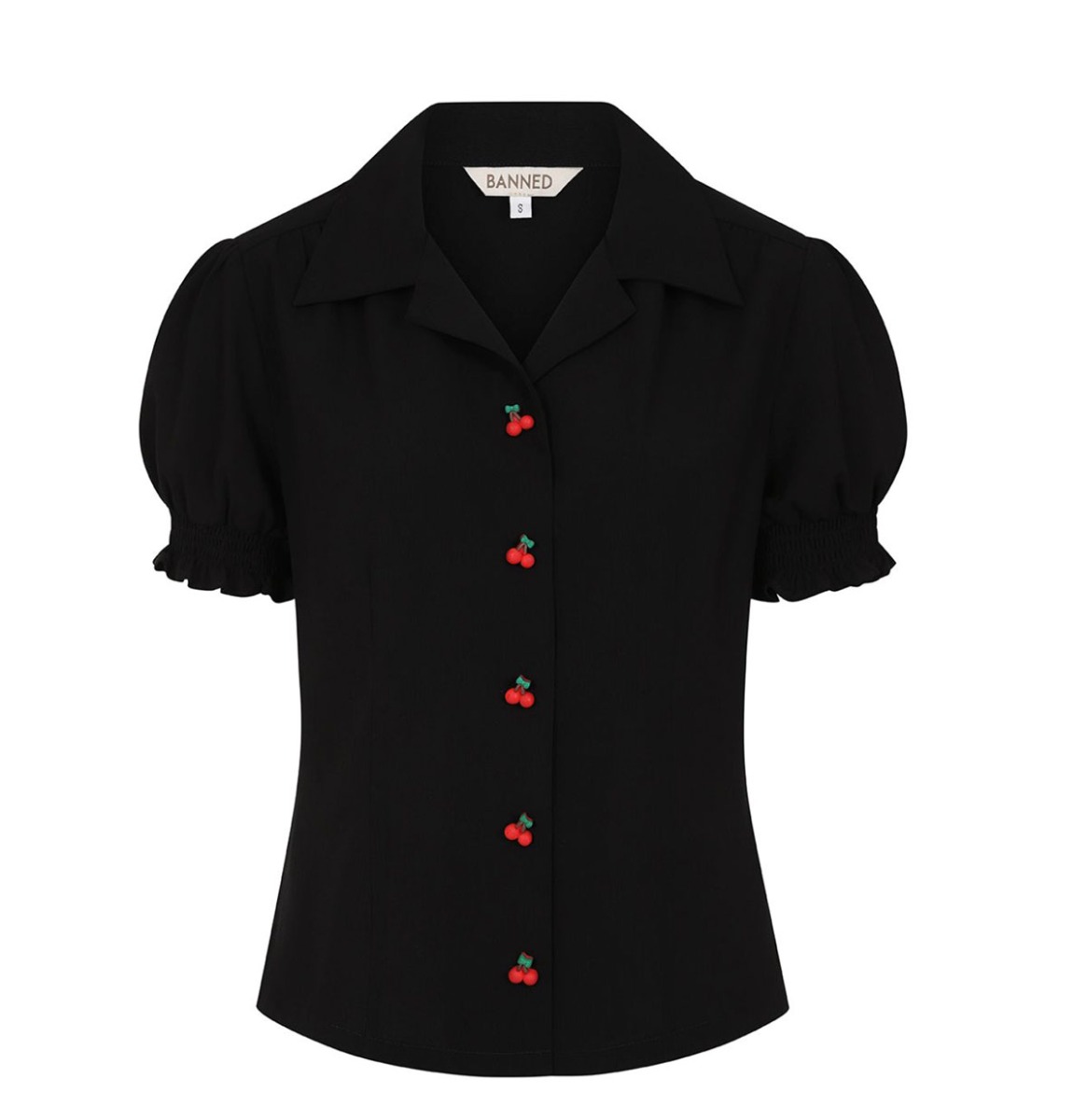 Banned Sally Cherry Blouse Black-2XL | Banned