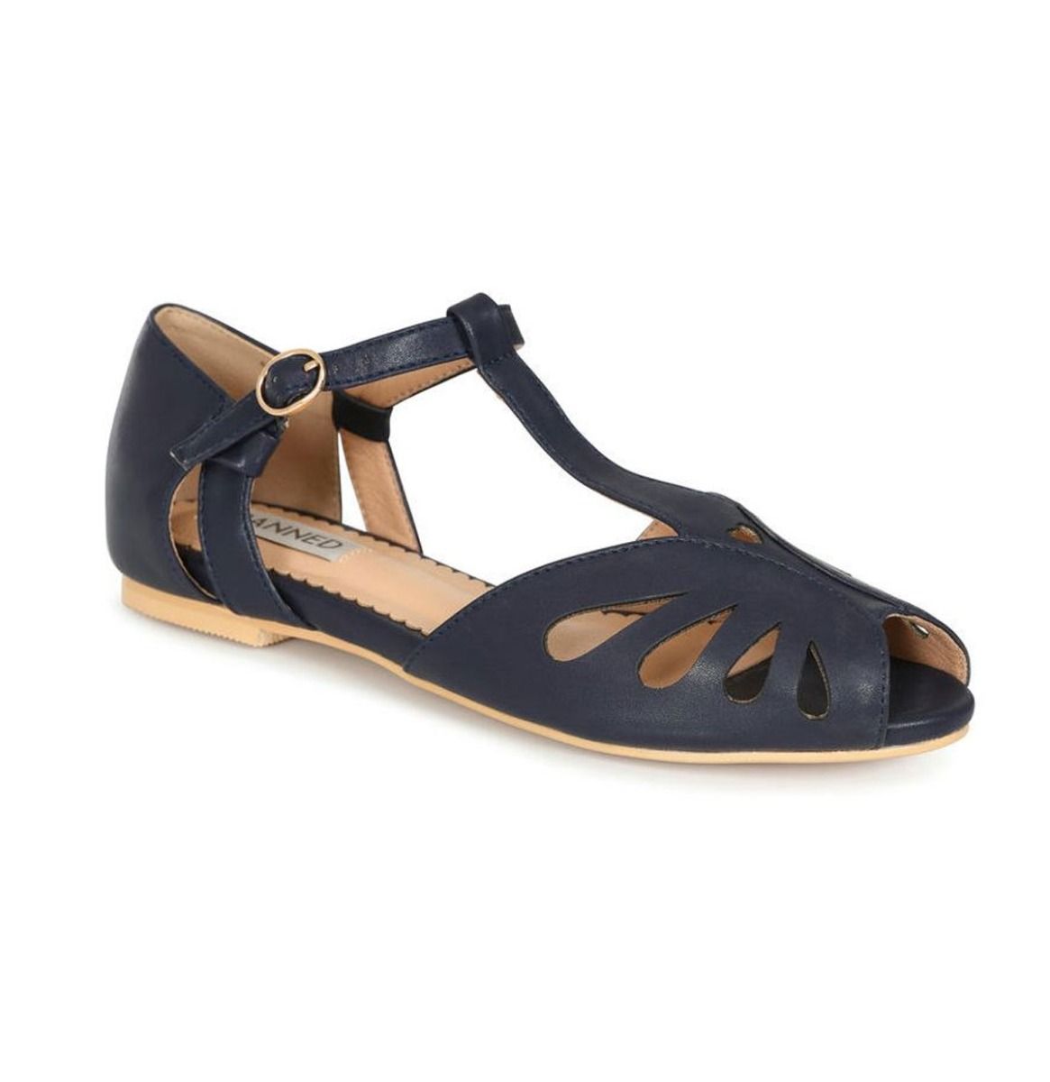 Banned Secret Love Dapper Flats Navy-40 | Banned
