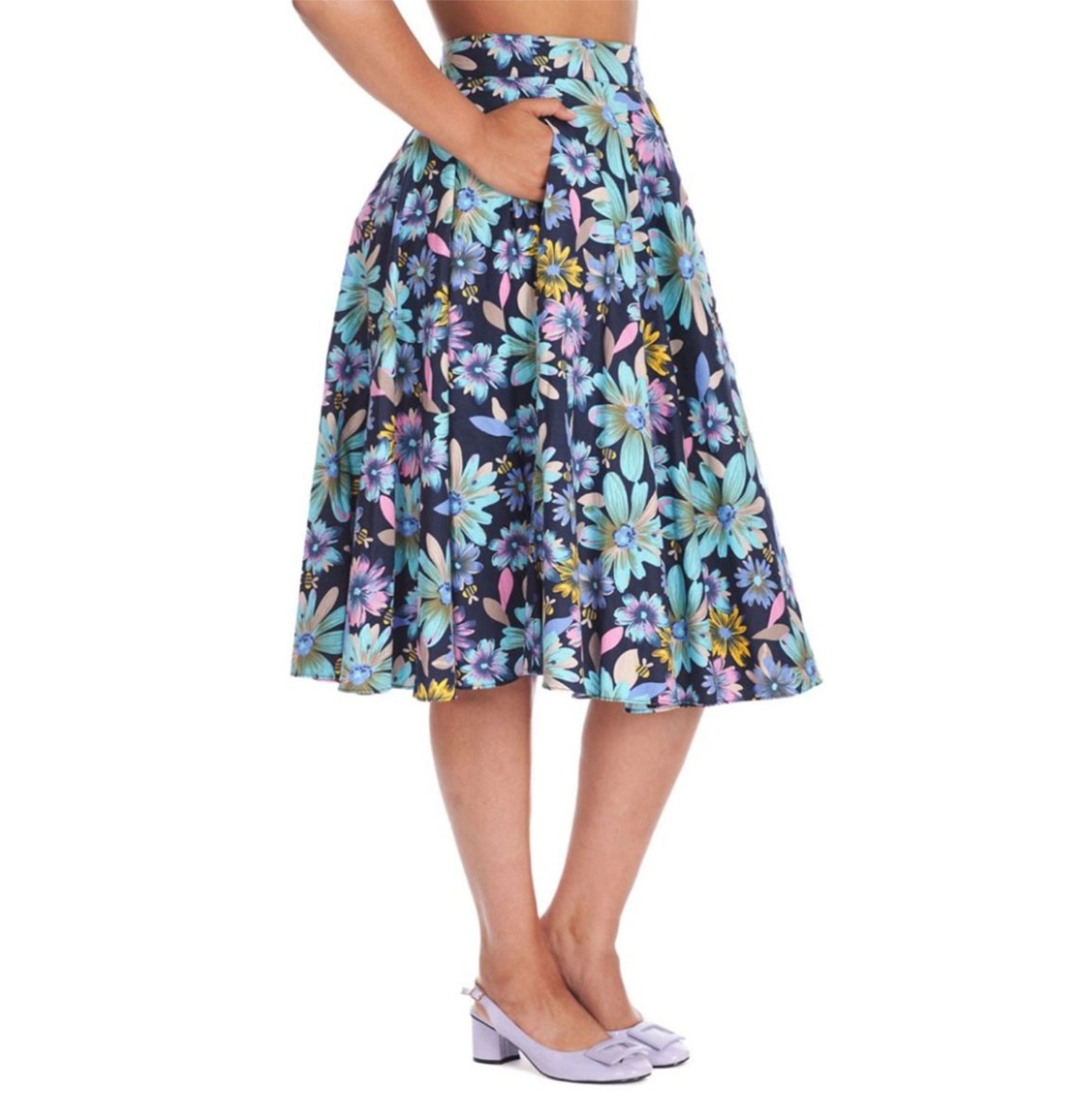 Banned Summer Bee Swing Skirt Navy-XL | Banned