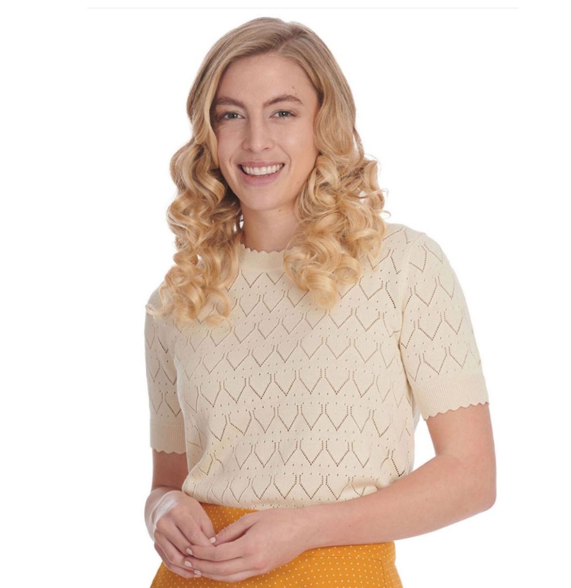 Banned Sweet Gardina Jumper Top Off White -M | Banned