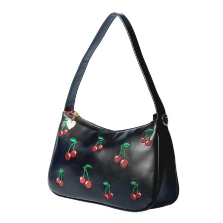 Banned Wild Cherry Schouder Tas Zwart | Banned