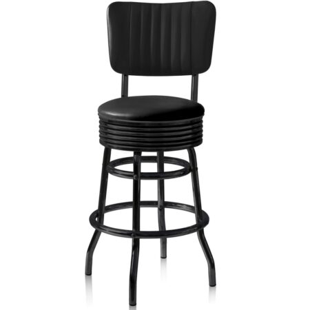 Bar Stool BS-29-66-CB - Volledig Zwart | Bel Air Retro Fifties Furniture