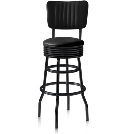 Bar Stool BS-29-77-CB - Volledig Zwart | Bel Air Retro Fifties Furniture