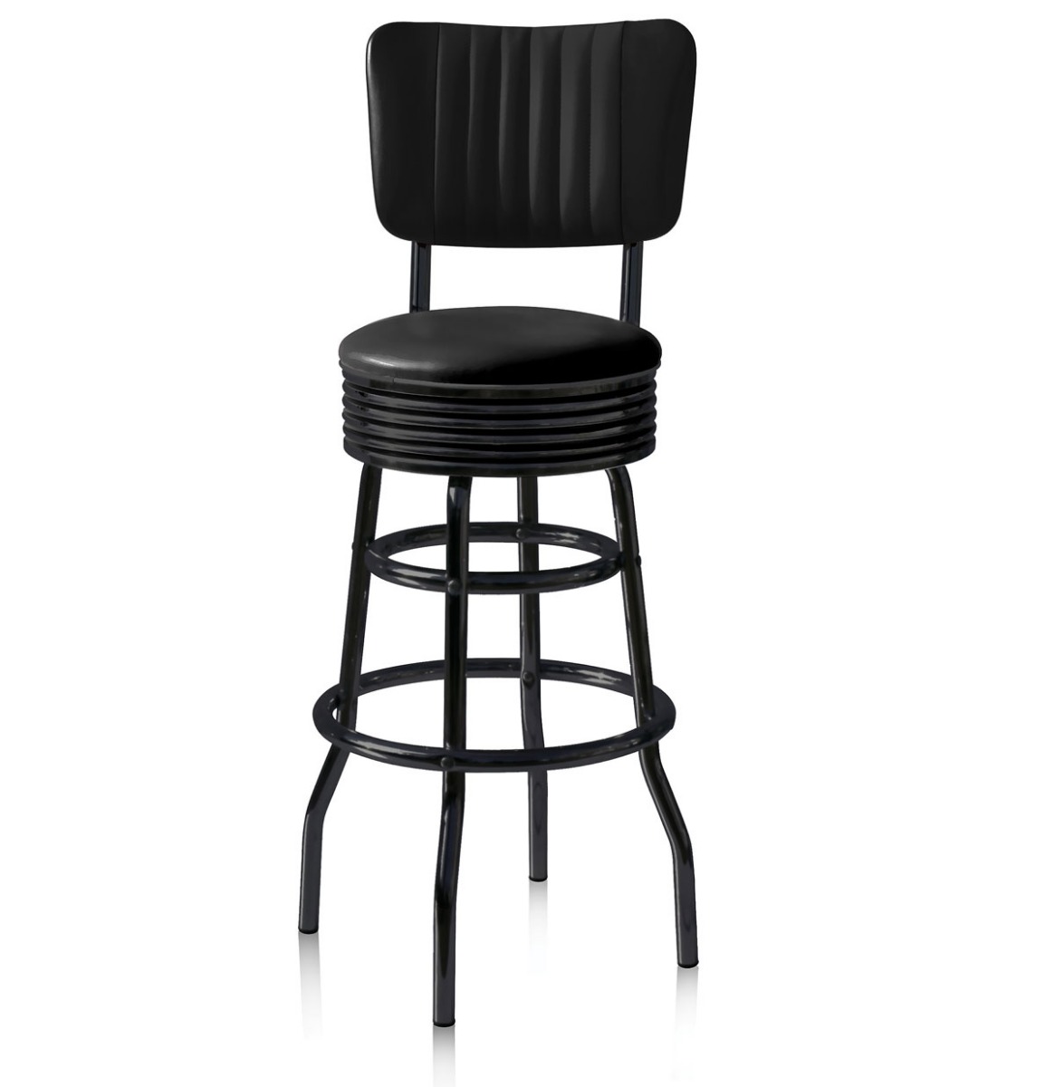 Bar Stool BS-29-77-CB - Volledig Zwart | Bel Air Retro Fifties Furniture